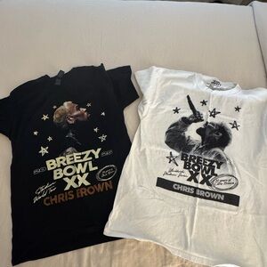 2 Chris Brown Breezy Bowl XX Graphic T-Shirt - Black and White